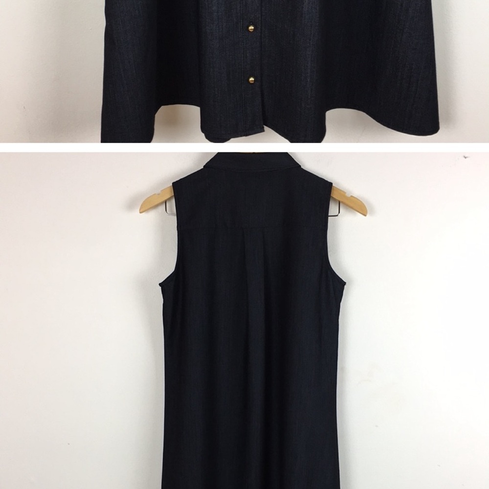 Calvin Klein Denim Flare Button Down Dress - Picture 3 of 3